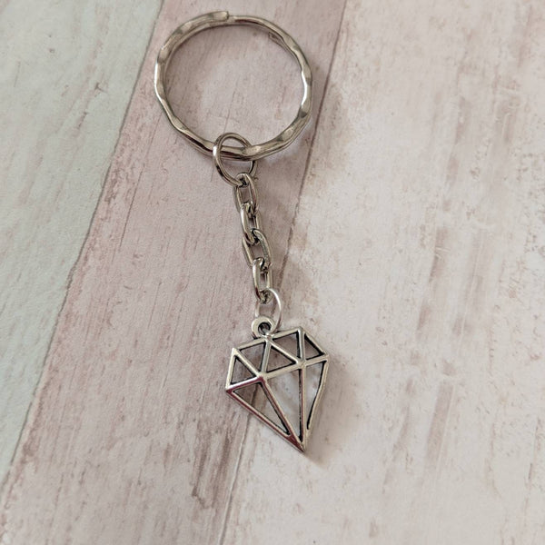 Diamond keyring, girl keyring, personalised keyring, personalised gifts, gifts for her, birthday gifts, charm keyring, retro keyring,