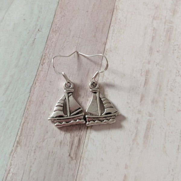Boat earrings, boat jewellery, gifts for her, beach earrings, nautical earrings, nautical jewellery, ship earrings, sailor gifts,