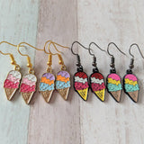 Ice cream earrings, food earrings, food jewelry, novelty earrings, novelty jewelry, dessert earrings, summer earrings, summer jewelry,