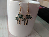 Palm tree earrings, summer earrings, beach earrings, hipster earrings, surfer girl gift, tropical earrings, beach jewelry, gifts for her