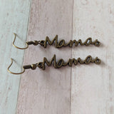 Mama earrings, mum earrings, mum jewellery, mum gifts, gift for mom, charm earrings, mom jewelry, everyday earrings, birthday gifts