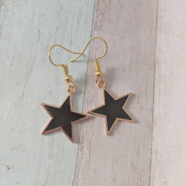 Star earrings, star jewellery, girl earrings, kitsch earrings, modern earrings, charm earrings, emo earrings, space earrings, galaxy gifts