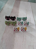 Cat earrings, cat jewelry, animal earrings, animal jewellery, stud earrings, cat lover gifts, gifts for her, kitten earrings, teen earrings