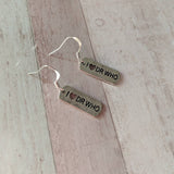 Fandom earrings, fandom jewelry, geek earrings, geek jewelry, Doctor earrings, charm earrings, gifts for her, girl earrings, girl jewelry