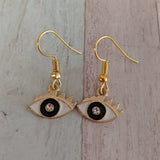 Evil Eye earrings, girl earrings, evil eye jewelry, Turkish jewelry, gifts for her, novelty earrings, boho earrings, good luck earrings