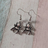 Spider earrings, spider jewelry, gifts for spider owners, gothic earrings, gothic jewellery, Halloween accessories, spider accessories