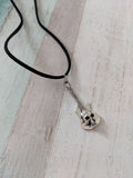 Skull necklace, gifts for him, guitar necklace, punk necklace, punk jewelry, gothic necklace, gothic jewellery, gifts for her, teen gifts