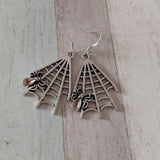 Spider web earrings, statement earrings, Halloween earrings, spider jewellery, gothic earrings, gothic jewellery, emo earrings, insect gifts