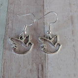 Dove earrings, bird jewellery, bird earrings, wedding earrings, wedding gifts, bridesmaid earrings, bird watcher gifts, animal earrings
