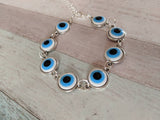 Evil eye bracelet, evil eye jewelry, alternative bracelet, quirky jewellery, Greek jewellery, gifts for her, sister gift, good luck gift