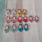 Sheep earrings, quirky earrings, button earrings, novelty earrings, sister gifts, friend gifts, animal jewellery, sheep jewellery, bff gift