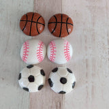 Sports earrings, stud earrings, football earrings, tennis earrings, cute earrings, tennis gifts, sports jewelry, squad gifts, teen gifts