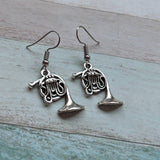 Music earrings, music jewellery, music lover gifts, Musician earrings, horn earrings, teacher gifts, french earrings, teacher earrings
