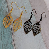 Leaf earrings, woodland earrings, woodland jewelry, gifts for her, charm earrings, anniversary gifts, nature earrings, dainty earrings