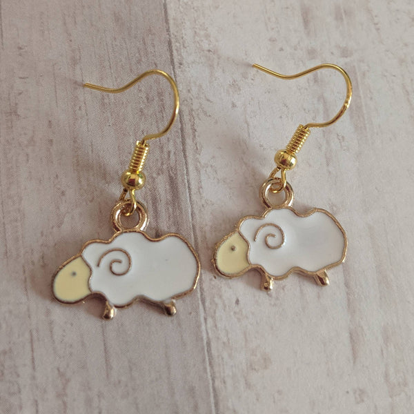 Sheep earrings, sheep jewellery, animal jewellery, sheep gifts, gifts for her, lamb earrings, teen gifts, sisters gifts, farmer gifts,