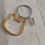 Cat keyring, personalised keyrings, initial keyring, cat gifts, cat keychain, gifts for her, mum gifts, sister gifts, animal keyring,