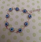 Evil eye bracelet, evil eye jewelry, alternative bracelet, quirky jewellery, Greek jewellery, gifts for her, sister gift, good luck gift
