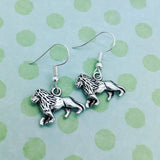 Lion earrings, lion jewellery, animal jewelry, lion lover gifts, charm earrings, gifts for her, animal earrings, sister gifts, gift ideas