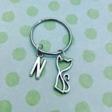 Cat keyring, cat keychain, cat gifts, cat lover gifts, friend gifts, kitty keyring, kitty keychain, gifts for her, secret santa, cute gifts