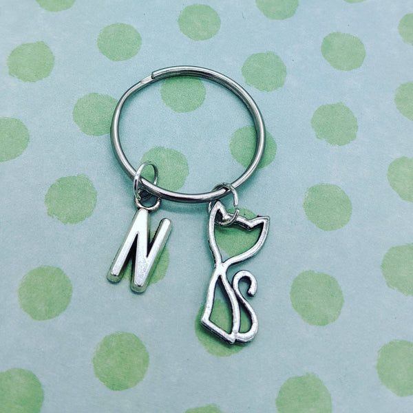 Cat keyring, cat keychain, cat gifts, cat lover gifts, friend gifts, kitty keyring, kitty keychain, gifts for her, secret santa, cute gifts