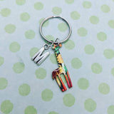 Giraffe keyring, giraffe lover gifts, animal keychain, animal gifts, artist gifts, gifts for her, bag accessories,  initial keyring