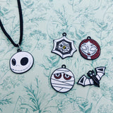 Halloween monster necklace, skeleton horror jewellery, spider Webb pendant, Halloween inspired gifts, gifts for gothics, scary style gifts,