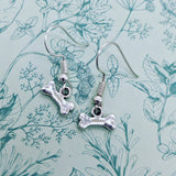 Dog earrings, dog jewelry, charm earrings, dog bone earrings, dog lover gifts, danity earrings, secret santa, stocking stuffers, bff gifts