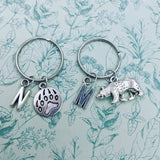 Bear keyring, bear lover gifts, initial keychain, animal keychain, keyring gifts, bff gifts, sister gifts, animal lover gifts, secret santa