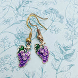 Fruit earrings, fruit jewelry, grape earrings, fruit lover gifts, sister gifts, bff gifts, charm earrings, food lover, novelty earrings,