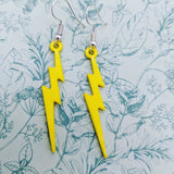 Lightning bolt earrings, punk style earrings, kawaii earrings, kawaii jewelry, fun retro earrings, novelty earrings, aesthetic earrings,