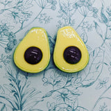 Avacado earrings, avacado gifts, avacado jewelry, fruit earrings, fruit jewelry, sister gifts, bff gifts, stud earrings, statement earrings