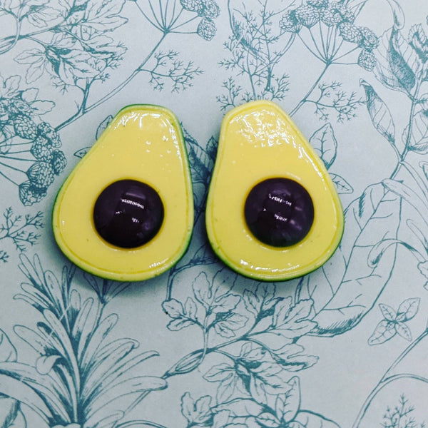 Avacado earrings, avacado gifts, avacado jewelry, fruit earrings, fruit jewelry, sister gifts, bff gifts, stud earrings, statement earrings