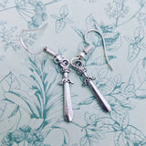 Sword earrings, sword Jewelry, mediaeval earrings, mediaeval Jewelry, medieval gifts, fantasy gifts, geek earrings, geek gifts, bff gifts