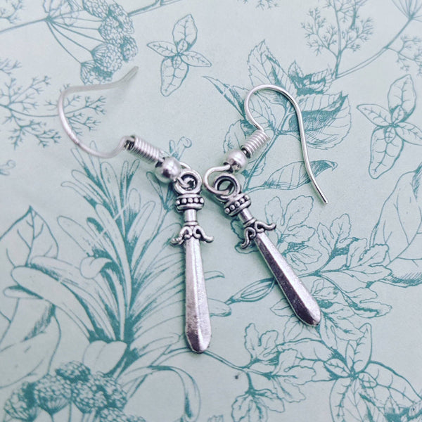 Sword earrings, sword Jewelry, mediaeval earrings, mediaeval Jewelry, medieval gifts, fantasy gifts, geek earrings, geek gifts, bff gifts
