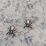 Spider earrings, spider jewelry, gifts for spider owners, gothic earrings, gothic jewellery, Halloween accessories, spider accessories