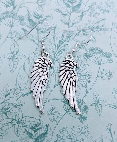 Angel wing earrings, angel wing jewelry, guardian angel gifts, charm earrings, sister gifts, bff gifts, gifts for her, keepsake gifts,