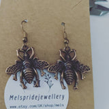 Hornet earrings, wasp earrings, bee earrings, bee jewellery, hornet jewelry, insect earrings, charm earrings, gifts for her, spring earrings