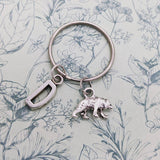 Bear keychain, bear keyring, bear lover gifts, animal keychain, animal lover gifts, bff gifts, sister gifts, gifts for her, initial keychain