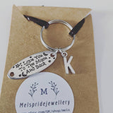 I love you to moon and back keyring, personalised keyring, initial keyring, girlfriend gifts, anniversary gifts, couples gift, sister gift