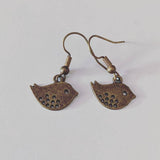 Bird earrings, love bird earrings, teen earrings, bronze earrings, animal earrings, graduation gift, animal lover, animal gifts, bird gifts,