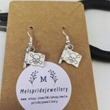 Pirate earrings, flag earrings, pirate jewelry, Halloween earrings, goth earrings, gothic earrings, rockabilly earrings, pirate gifts,