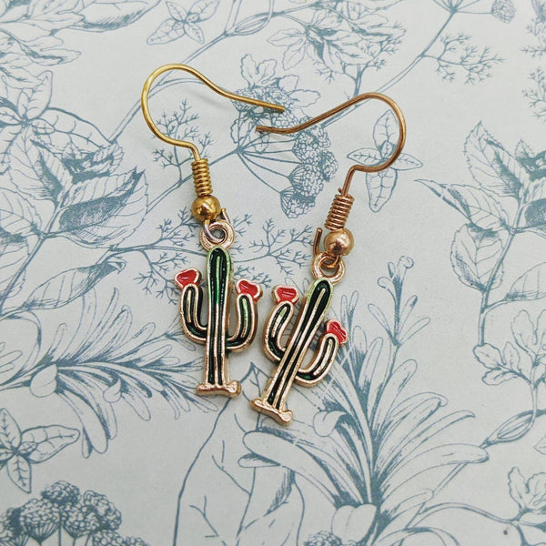 Cactus earrings, plant earrings, plant jewelry, cactus lover gifts, cute earrings, sister gifts, birthday gifts, gardener gifts, gift ideas,