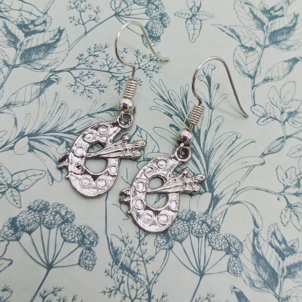 Painter earrings, paint palette earrings, artistic, artist earrings, art teacher, painter gifts, letter box gift, novelty earrings, gifts,