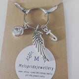 Angel wing keyring, personalised gifts, keepsake gifts, remembrance gifts, bff gifts, guardian angel gifts, angel gifts, memorial gifts,