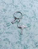 Flamingo keyring, gifts for flamingo lovers, personalised gifts, bird keyring, flamingo keychain, bag charm, animal lover gifts, animal gift