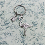 Flamingo keyring, gifts for flamingo lovers, personalised gifts, bird keyring, flamingo keychain, bag charm, animal lover gifts, animal gift
