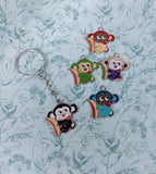 Monkey keyring, gifts for a monkey lover, bag charm, animal keyring, monkey keychain, personalised keyring, animal lover gifts, charm gift