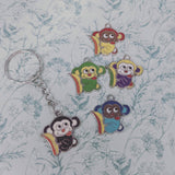 Monkey keyring, gifts for a monkey lover, bag charm, animal keyring, monkey keychain, personalised keyring, animal lover gifts, charm gift