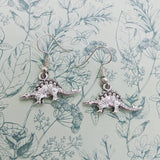 Dinosaur earrings, dinosaur jewellery, dinosaur lover gifts, animal earrings, animal jewellery, stocking fillers, charm earrings, gift ideas