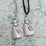 Drink me necklace, pendant necklace, fandom jewelry, novelty necklace, statement necklace, fairytale, quirky necklace, quirky jewelry,